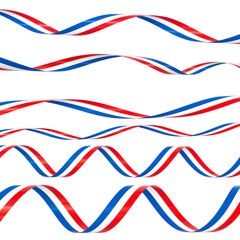 Fototapeta premium Red white blue 3d ribbons celebrating patriotism