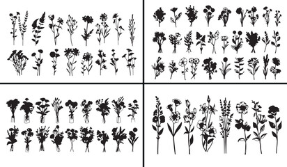 Garden botanical illustration, spring floral vector, natural leaf artwork, hand drawn plant design, minimalist garden pattern, botanical flower art, foliage decor set, aesthetic botanical collection, 