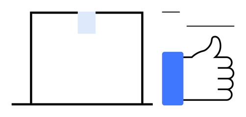Package delivery. Package delivery s efficient shipping and customer approval through a thumbs-up gesture. Package delivery for e-commerce, logistics, customer satisfaction, and approvals