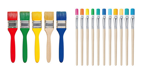 Colorful paint brush set wooden handle flat bristle red green yellow blue paintbrush artist art supplies brush set painting tools flat brush