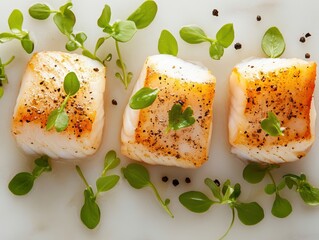 Delicious grilled fish with fresh herbs.