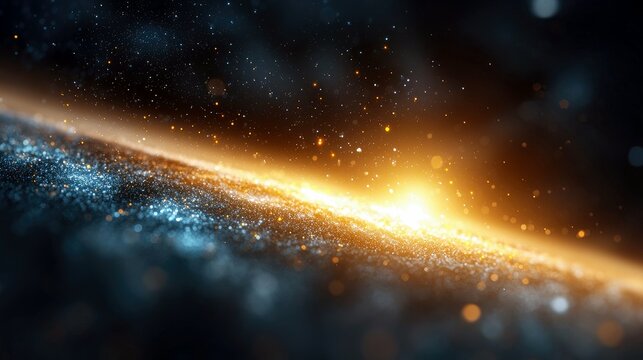 An abstract image of a galaxy formation with bright light and a dark background, creating a sense of wonder and cosmic beauty. - Powered by Adobe