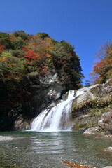 アメガエリの滝　秋晴れ　（高知県　土佐町　瀬戸川渓谷）