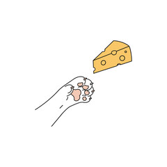 Paw reaches for cheese for happy new year cheese lover's day