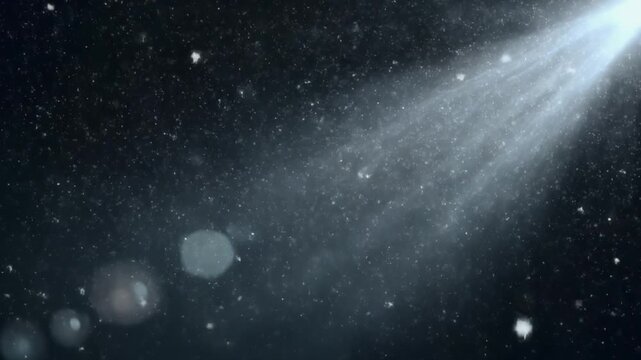 氷のように冷たいシルバー光が深い冬夜トーンの上をやさしく揺らめき、柔らかな雪粒子が静かに漂う背景映像。
わずかなフリッカーと淡い発光が冬の冷たさと静寂を繊細に表現。