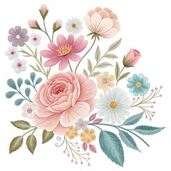 magnificent floral gradient embroidery pattern