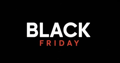 Bold white and orange text announcing black friday sale on a dark background