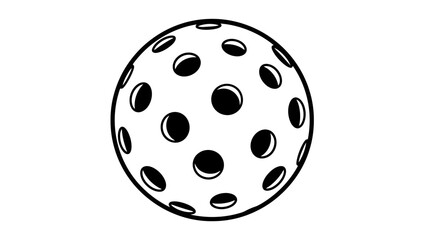 Pickleball ball outline illustration of sporting equipment for sports and recreation