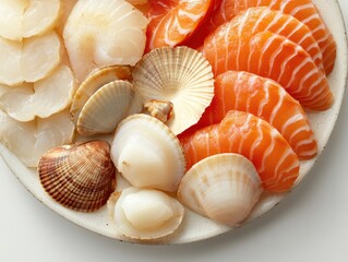 Fresh seafood platter with various shellfish.