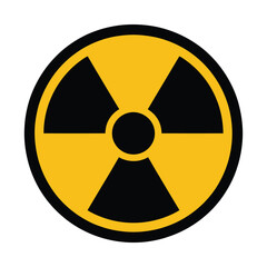 Fototapeta premium Radiation warning symbol, a black trefoil on a yellow circle