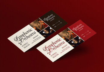 Red Brown Elegant Symphonic Orchestra Ticket Layout