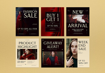 Red Minimal Fashion Promotion Social Media