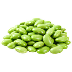 Fresh pile of raw green edamame soybean. Healthy food and natural beans with vibrant and wholesome feeling