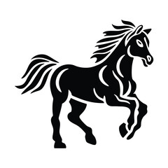 Elegant Black Horse Silhouette Vector Illustration