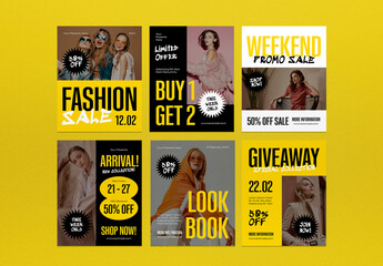 Yellow Modern Bold Fashion Brand Social Media