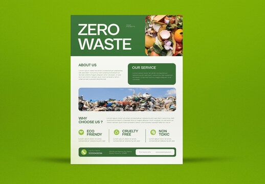 Green Minimalist Zero Waste Flyer Layout
