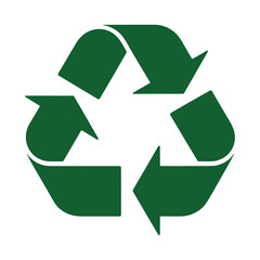 Obraz premium Green recycling symbol icon representing environmental protection and sustainability