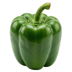 Fresh green bell pepper vegetable. healthy food ingredient with crisp and vibrant look on transparency background