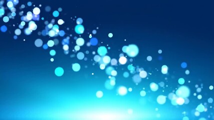 Abstract blue background with glowing bokeh light effect and bright light source at the bottom center - Powered by Adobe