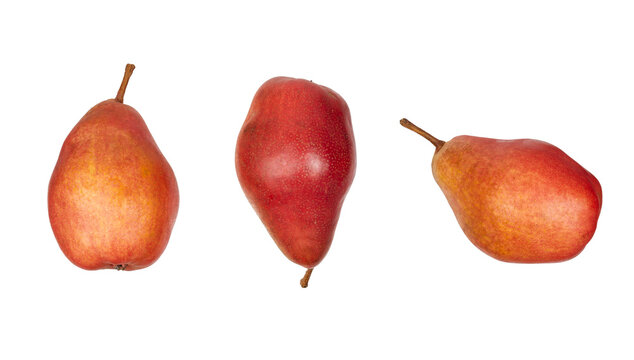 fresh red pears set isolated on white or transparent png