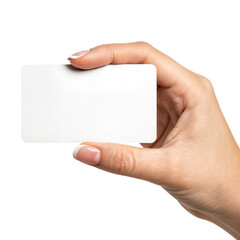 Obraz premium An image of Hands Holding a Business Card isolated on a white background