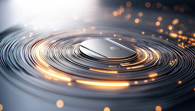 An abstract image featuring a spiral design with glowing light effects.