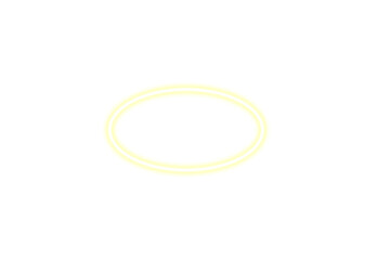 Abstract glowing golden ring or halo shimmering with soft light isolated on transparent background