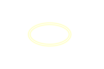 Abstract glowing golden ring or halo shimmering with soft light isolated on transparent background