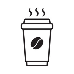 Classic Paper Coffee Cup Icon for Cafe and Beverage Designs