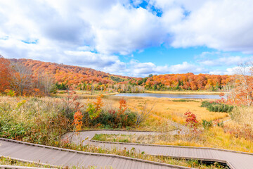 秋の八幡平大沼　秋田県鹿角市　Hachimantai Lake in autumn. Akita Pref, Kazuno City.