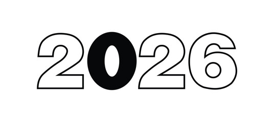 Year 2026 with sparkling lines new calendar event, future celebration