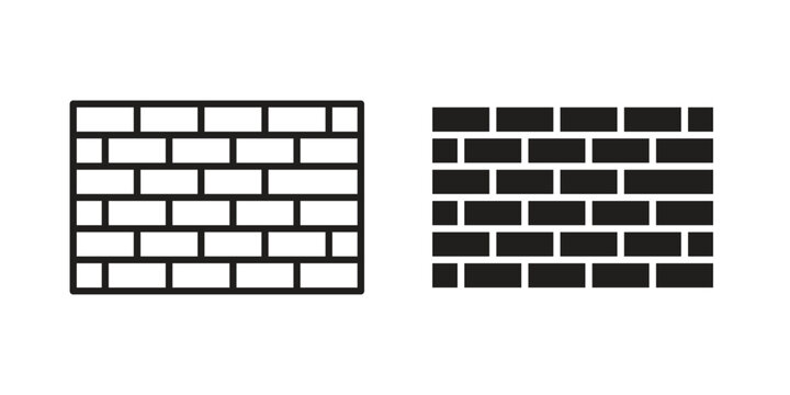 Brickwall icon template color editable. for graphic and web design.