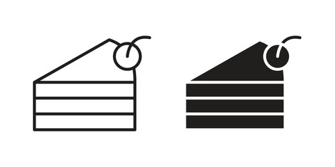 Cake piece icon template color editable. for graphic and web design.