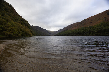 Fototapeta premium Upper Lake in Glendalough, Wicklow Mountains Ireland