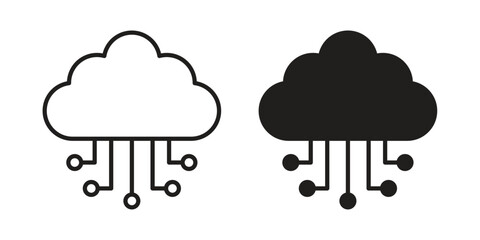Cloud computing icon template color editable. for graphic and web design.
