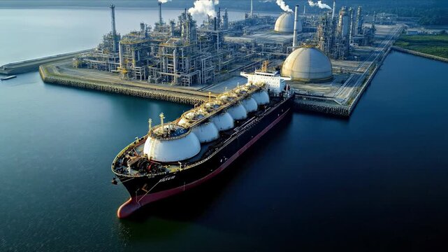 Natural gas tanker: ocean voyage, cargo bay, vessel deck, shipping path, marine flow, industrial line, energy freight, seaborne link, storage cell, nautical trade, global supply, maritime passage