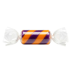 Halloween candy wrapped in white paper isolated on transparent background