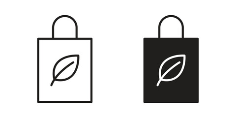 Eco bag icon template color editable. for graphic and web design.