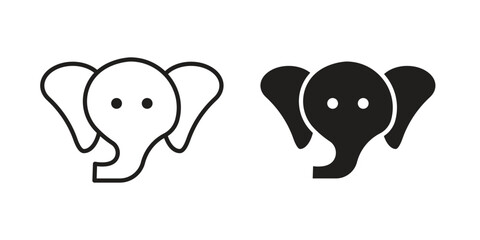 Elephant icon template color editable. for graphic and web design.