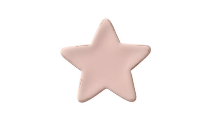 Obraz premium Soft pink 3d star icon with rounded edges, isolated on a clean white background