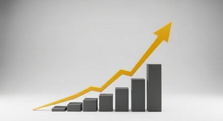 Graphical depiction of development trend using grey structures and bright directional indicators