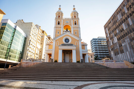 Church in historical center Florianopolis, Santa Catarina, Brazil.