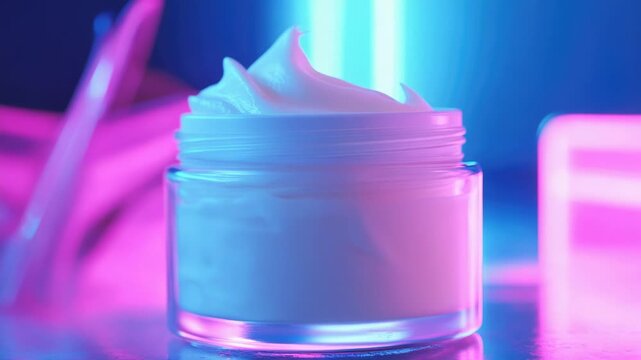 Video A close-up shot of a jar of creamy goodness on a table