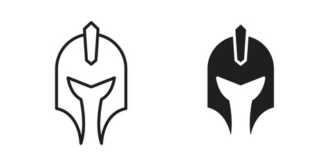 Knight helmet icon template color editable. for graphic and web design.