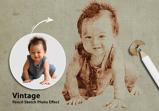 Vintage Pencil Sketch Photo Effect