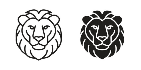 Lion head icon template color editable. for graphic and web design.
