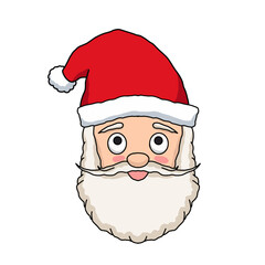Santa Clause face with beard and hat cartoon character  vector illustration