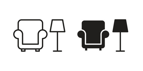 Living room icon template color editable. for graphic and web design.