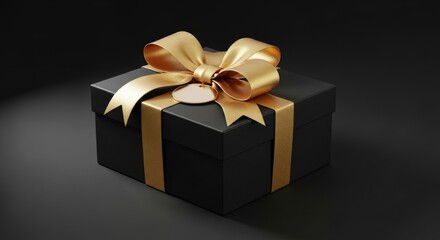 gift box on black background