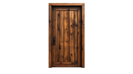 Obraz premium Wooden Door on Transparent Background for Design Projects